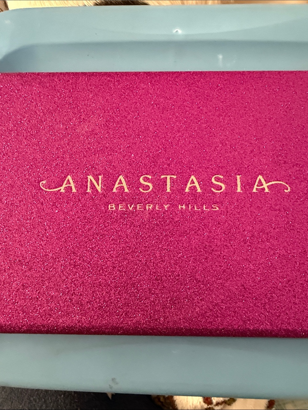 Anastasia Beverly Hills Hot Pink Glitter Palette Case with Gold Logo